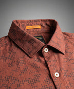 Men's Casual Shirt - Texture Maroon Shc-1972 Strech Fabric - Maroon - View 4