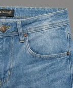 Casual Summer L-Blue Denim  Shorts- Br-0088 - Blue - View 4