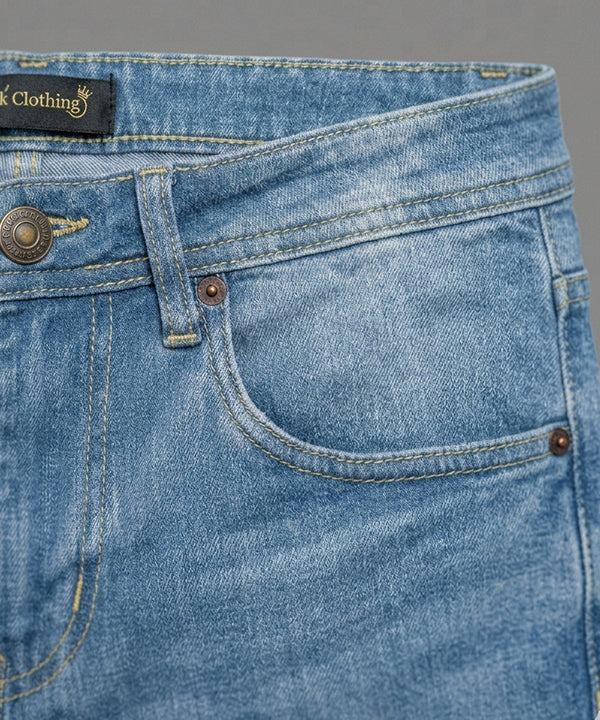 Casual Summer L-Blue Denim  Shorts- Br-0088 - Blue - View 4