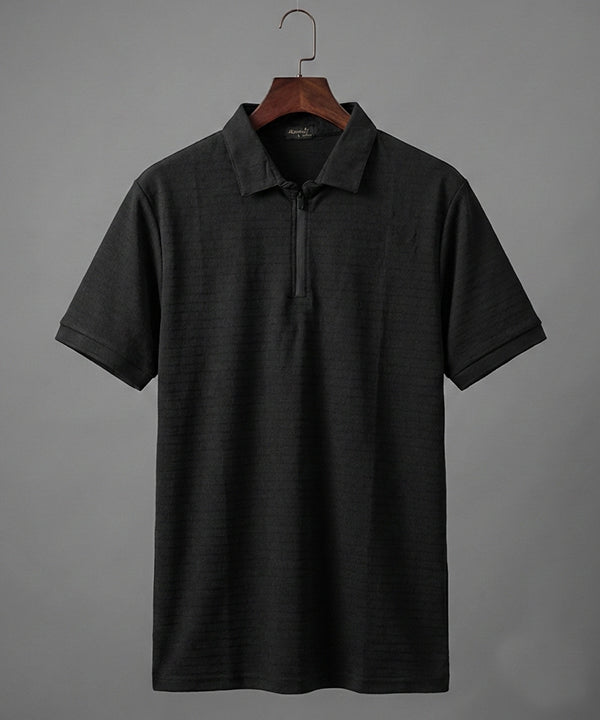 Men'S T-Shirt Collar Black Tsh-7026 - Black - View 4