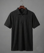 Men'S T-Shirt Collar Black Tsh-7026 - Black - View 4