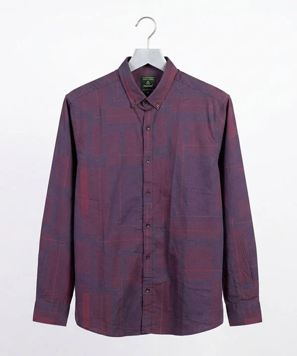 Men's Casual Shirt - Shc-1106 Dotted Maroon
