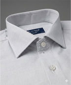 Men'S Dress Shirt - Self/Grey Dsh-0289 - Grey - View 4