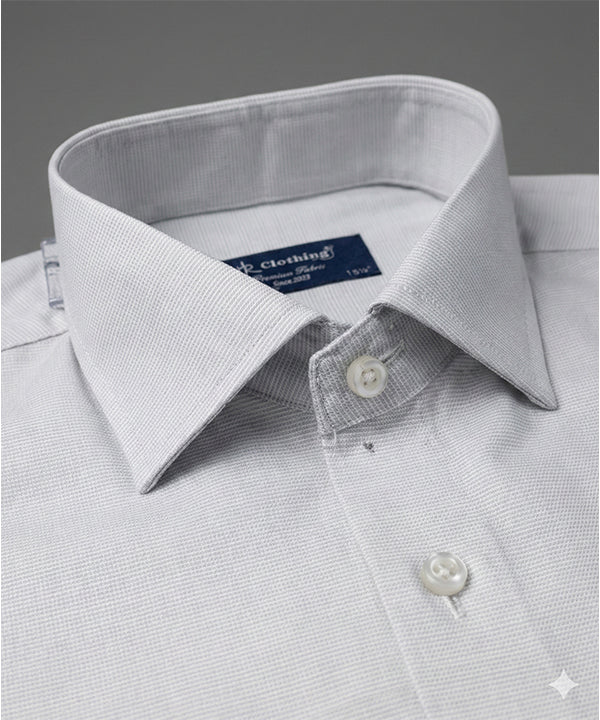 Men'S Dress Shirt - Self/Grey Dsh-0289 - Grey - View 4