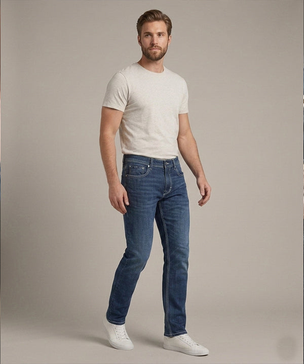 Men's Denim Tailored Fit- JP-2211 Navy - Navy - View 1