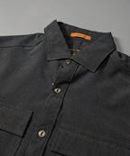 Men's Casual Shirt - Texture Black Shc-1970 Strech Fabric - Black - View 4