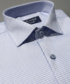 Men'S Dress Shirt - Texture Blue Dsh-0287 - Blue - View 4
