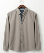 Men's Casual Shirt - L Grey Stripe Shc-1619 ORG ( H )