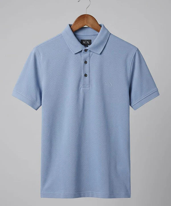 A|X Logo Self-Textured Basic Polo T-Shirt TSH-7163 R-Blue