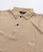 A|X Logo Self-Textured Basic Polo T-Shirt TSH-7163 Beige