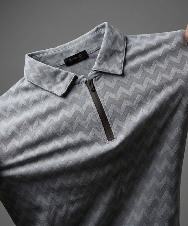 Men'S T-Shirt Collar Grey Tsh-7022 - Grey - View 4