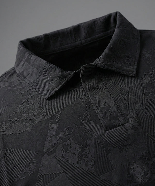 Men'S T-Shirt Collar Black Tsh-7025 - Black - View 4