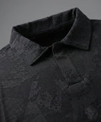 Men'S T-Shirt Collar Black Tsh-7025 - Black - View 4