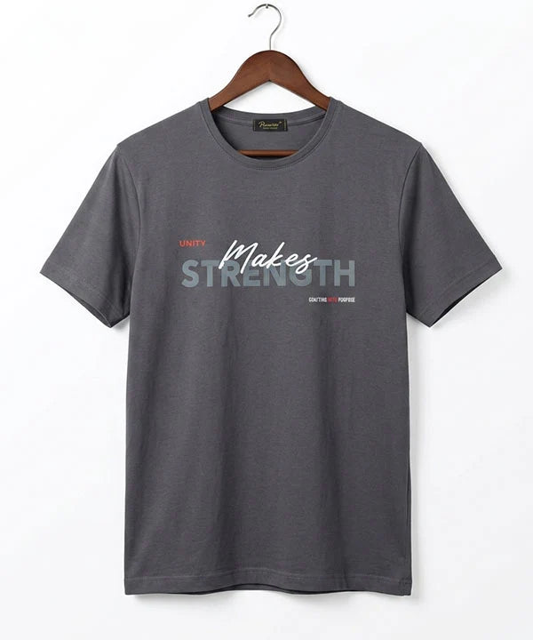 HR Clothing Men’s Printed T-Shirt – Grey TSH-5878