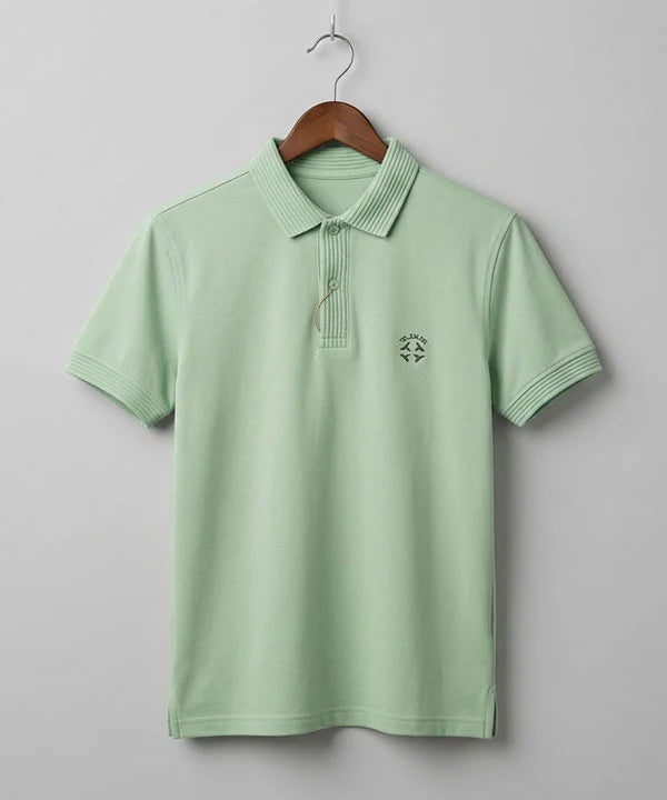 Premium Ribbed Collar Basic Polo T-Shirt Pistachio TSH-7162