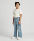Boys Carpenter Baggy Fit Jeans- BJP-0273 L-Blue