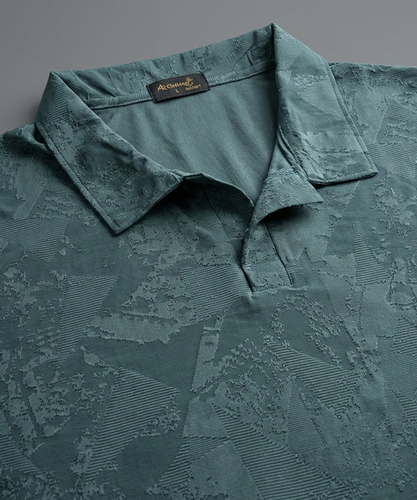 Men'S T-Shirt Collar Green Tsh-7025 - Green - View 4