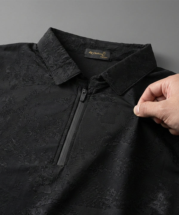 Men'S T-Shirt Collar Black Tsh-7024 - Black - View 4