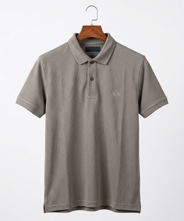 A|X Logo Self-Textured Basic Polo T-Shirt TSH-7163 Grey
