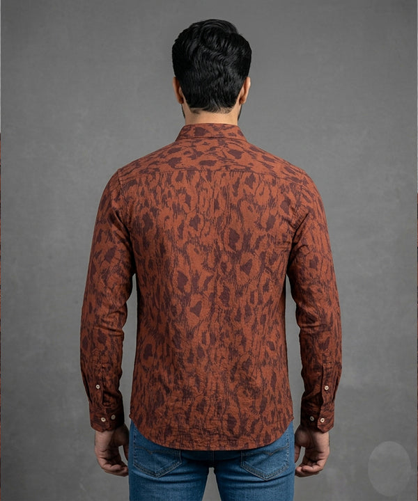 Men's Casual Shirt - Shc-1974 Printed Maroon - Maroon - View 5