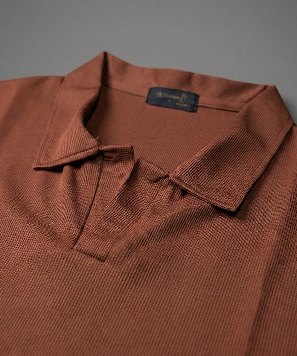 Men'S T-Shirt Johnny Collar Rust Tsh-5991 - Rust - View 4