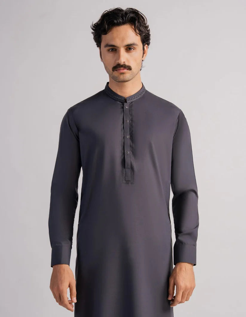 dark grey formal kameez shalwar