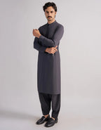 dark grey formal kameez shalwar