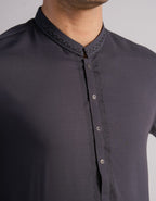 dark grey formal kameez shalwar