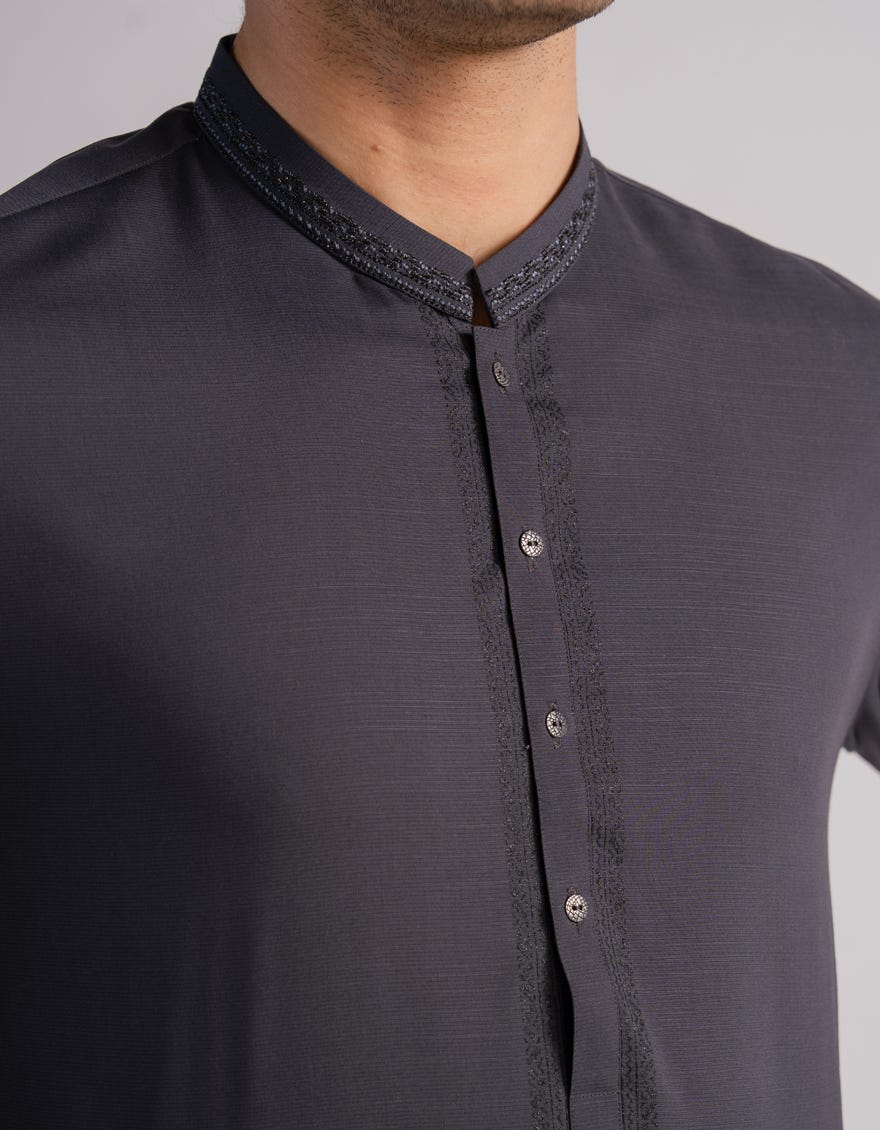 dark grey formal kameez shalwar