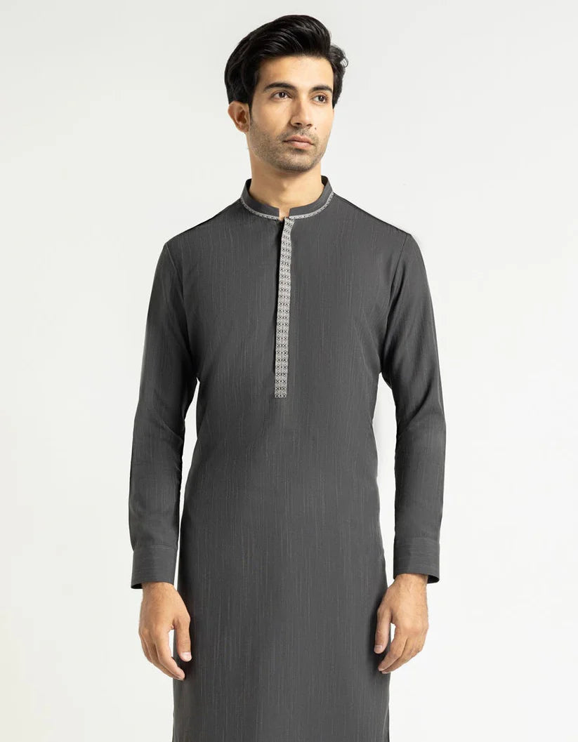 dark grey formal kameez shalwar