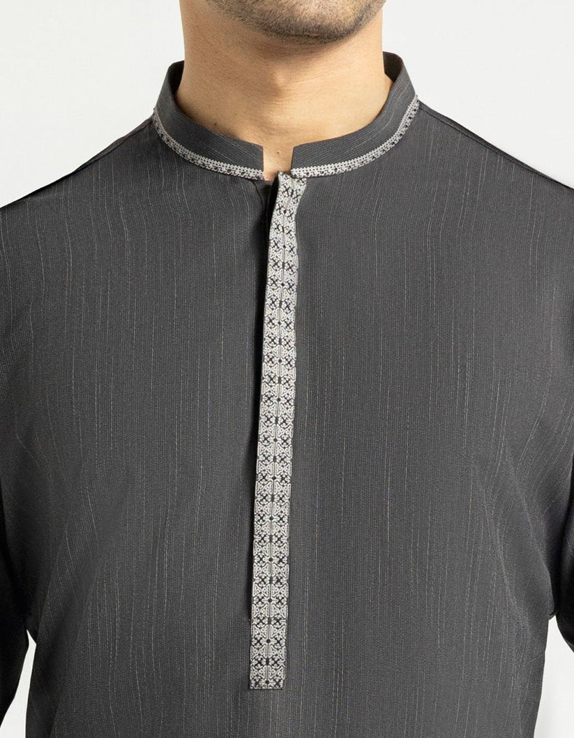 dark grey formal kameez shalwar