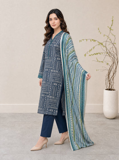 Melian 3Pcs Unstitched Printed Lawn [D-5126]