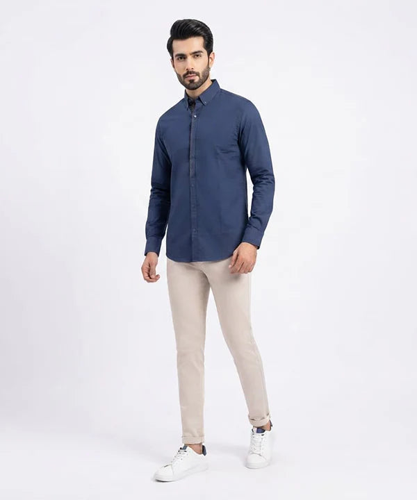 Men's Casual Shirt - Shc-1619 Navy Stripe (ORG-H)