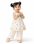off white lawn schiffli stitched 2pc