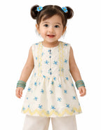 off white lawn schiffli stitched 2pc