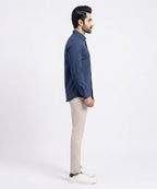 Men's Casual Shirt - Shc-1619 Navy Stripe (ORG-H)
