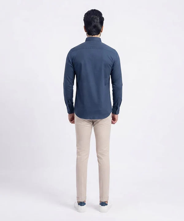 Men's Casual Shirt - Shc-1619 Navy Stripe (ORG-H)