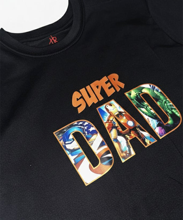 Men’S Super Dad T-Shirt – Black Tsh-5921 - Black - View 5
