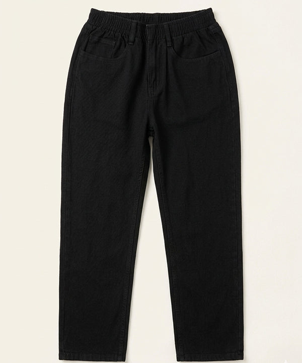 Elastic Waist Straight Fit Denim Jp-2229 Black - Black - View 5