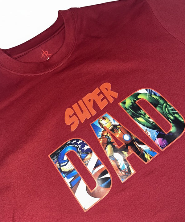 Men’S Super Dad T-Shirt – Maroon Tsh-5921 - Maroon - View 5