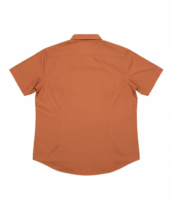 Men's Casual Shirt Half Sleeves - Rust Shc-1927 Strech Fabric - Rust - View 5