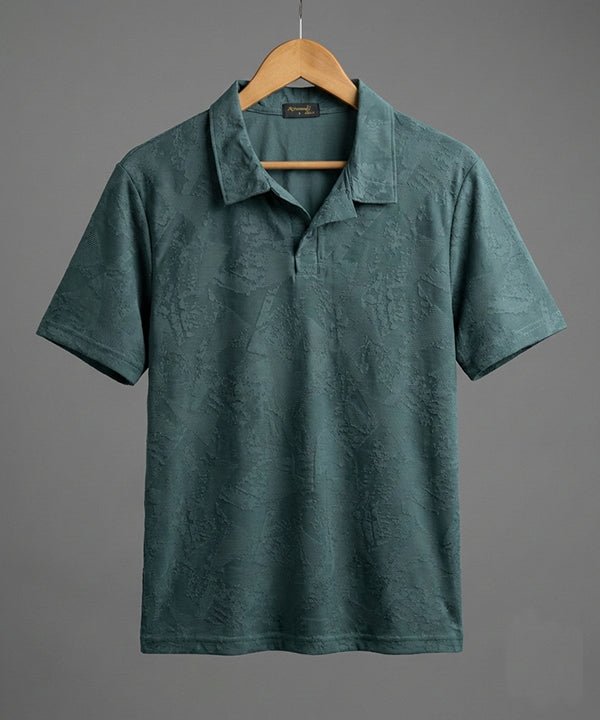 Men'S T-Shirt Collar Green Tsh-7025 - Green - View 5