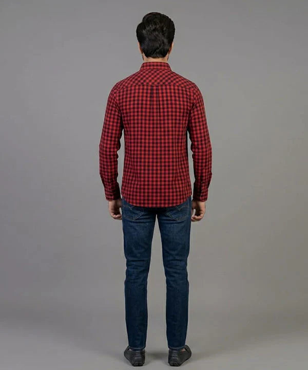 Men's Casual Shirt - Shc-1579 Red Chk A