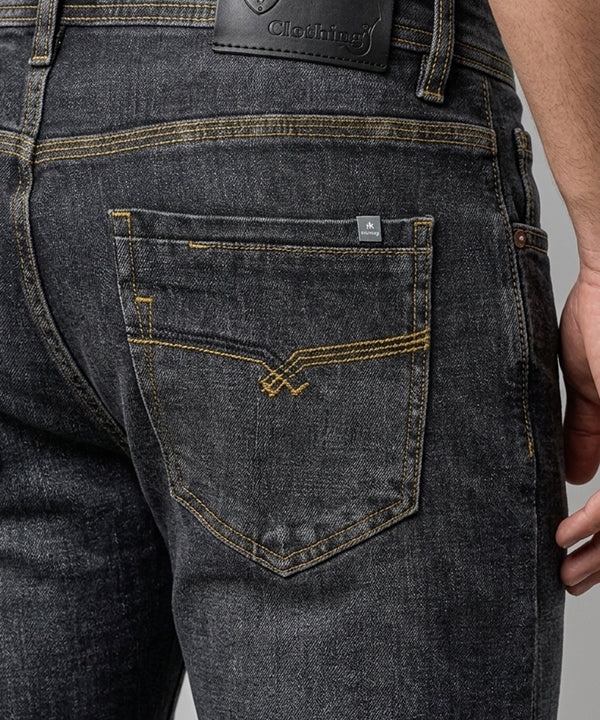 Men's Denim Tailored Fit- JP-2210 D-Grey - Red - View 4
