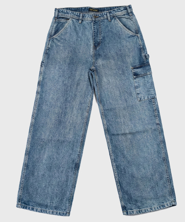 Men's Baggy Carpenter Denim - Wash Blue Jp-2080 - Blue - View 5