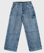 Men's Baggy Carpenter Denim - Wash Blue Jp-2080 - Blue - View 5