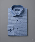 Men'S Dress Shirt - Texture Blue Dsh-0289 - Blue - View 5