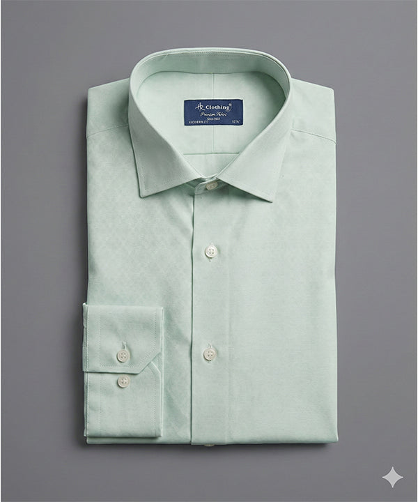 Men'S Dress Shirt - Texture Green Dsh-0287 - Green - View 5