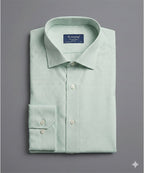 Men'S Dress Shirt - Texture Green Dsh-0287 - Green - View 5