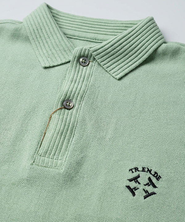 Premium Ribbed Collar Basic Polo T-Shirt Pistachio TSH-7162